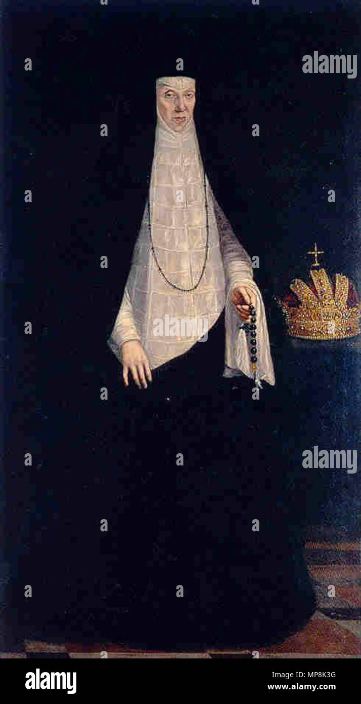 La emperatriz María de Austria. Español: Retrato de la emperatriz María de Austria (1528-1603), que fue hija del Emperador Carlos I de España y de Isabel de Portugal y esposa de Maximiliano II de Asburgo, emperador del Sacro Imperio Romano Germánico. . Il XVII secolo. 748 Juan Pantoja de la Cruz 012 Foto Stock