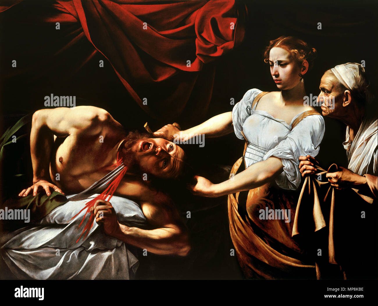 Inglese: Judith decapitazione Oloferne Italiano: Giuditta e Oloferne Polski: Judyta odcinająca głowę Holofernesowi circa 1598-1599. 749 Judith decapitazione Holofernes-Caravaggio (c.1598-9) Foto Stock
