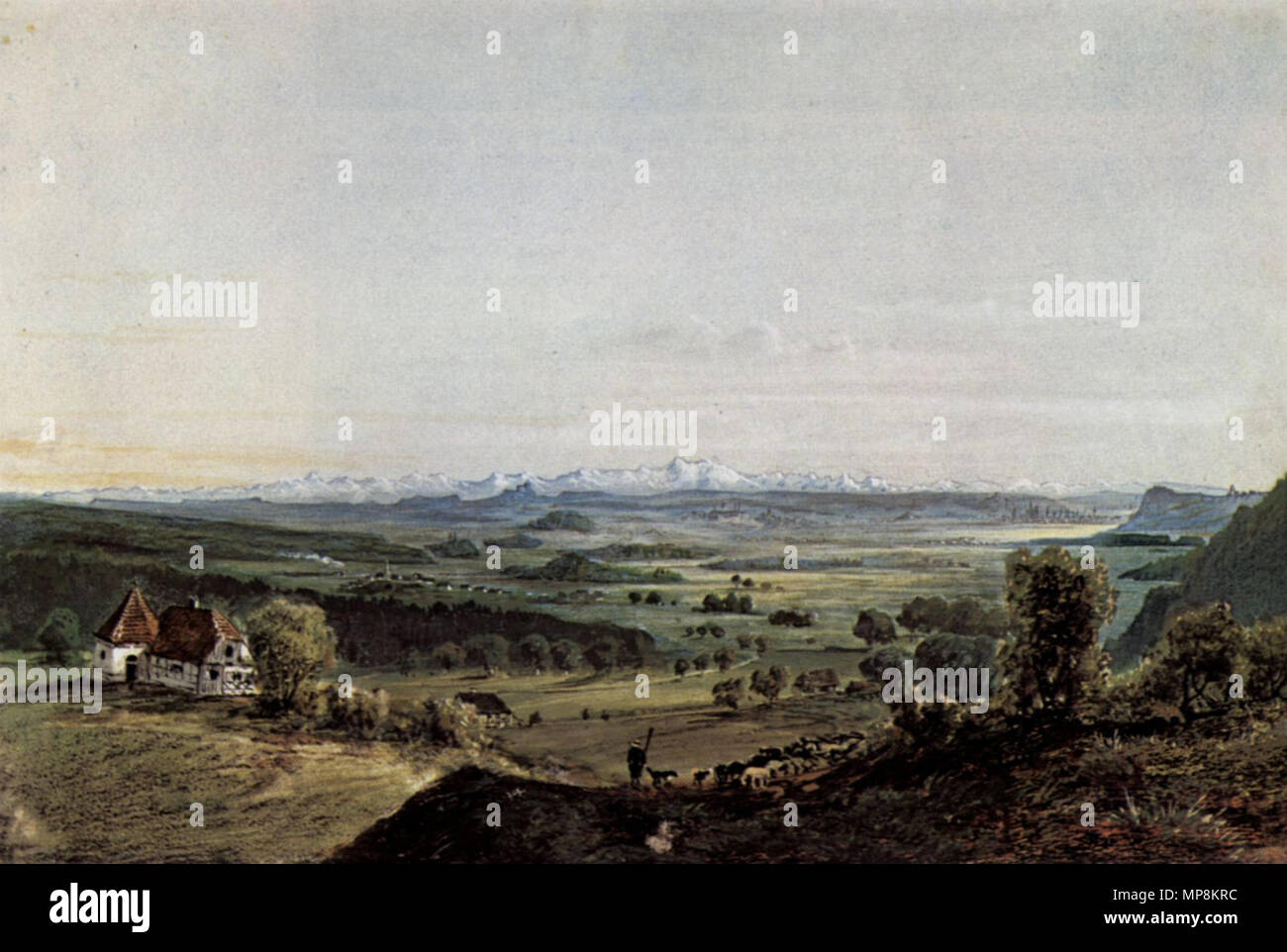 . Julius Greth: Ravensburg und das Schussental von Wolpertswende aus gesehen; Gouache . circa 1865. Julius Greth (1824-1903) Descrizione pittore tedesco Data di nascita e morte 1824 1903 Luogo di nascita e morte di Bydgoszcz Heidelberg periodo di lavoro circa 1850-1875 sede di lavoro Bydgoszcz, Danzica, Ravensburg competente controllo : Q16739442 VIAF: 95595168 751 Julius Greth Schussental von Wolpertswende Foto Stock