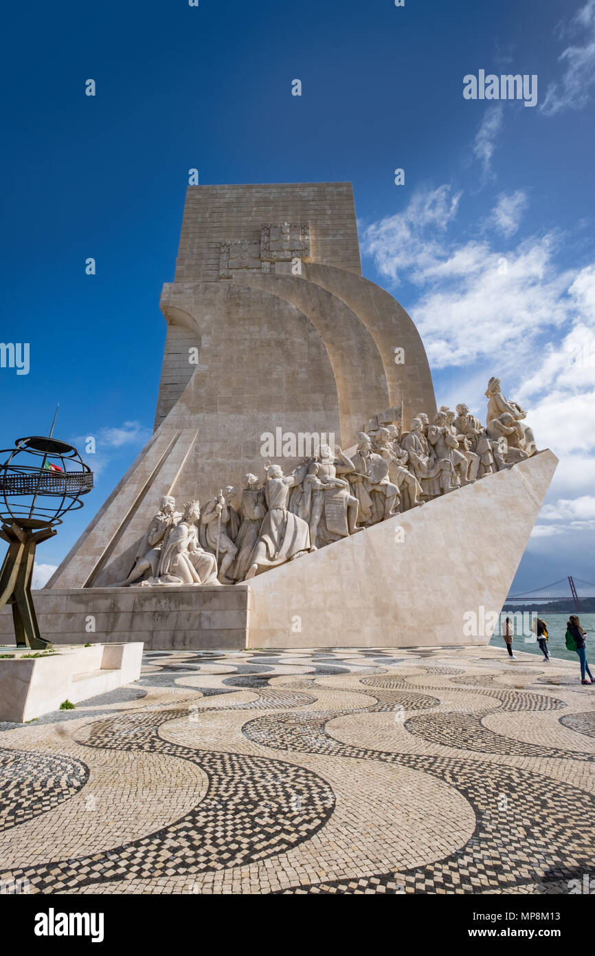 Discoveres monumento di Belem, Lisbona, Postugal Foto Stock