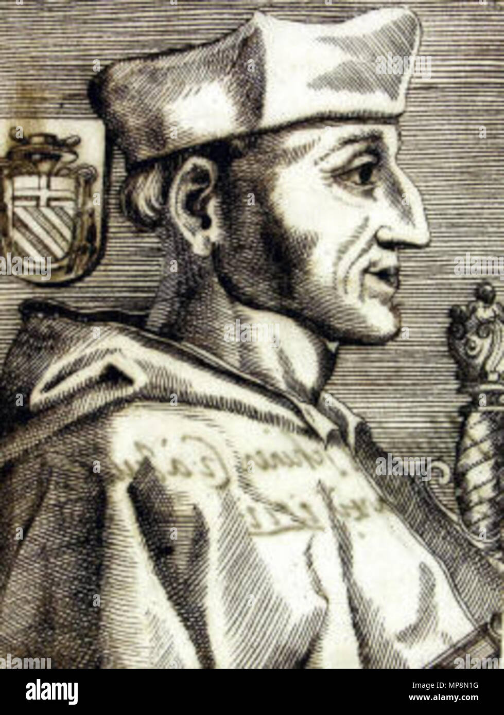 . Deutsch: Kardinal Matthäus Schiner . 1530. zeitgenössischer Stecher 757 Kardinal Schiner Foto Stock