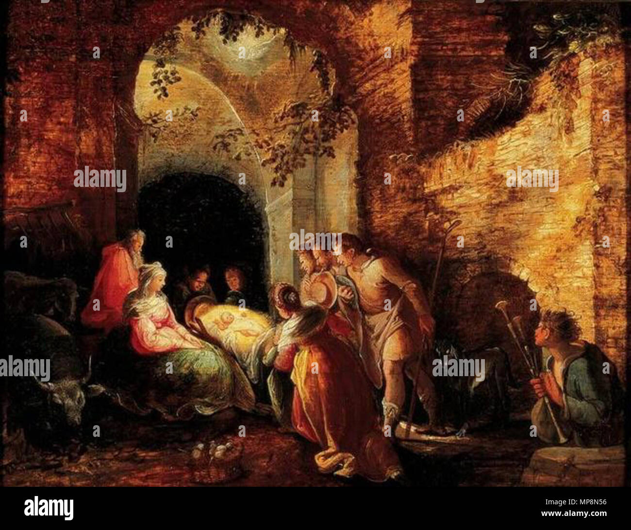 La Adorazione dei pastori 1598. 757 Karel van Mander - Adorazione dei pastori 1598 Foto Stock