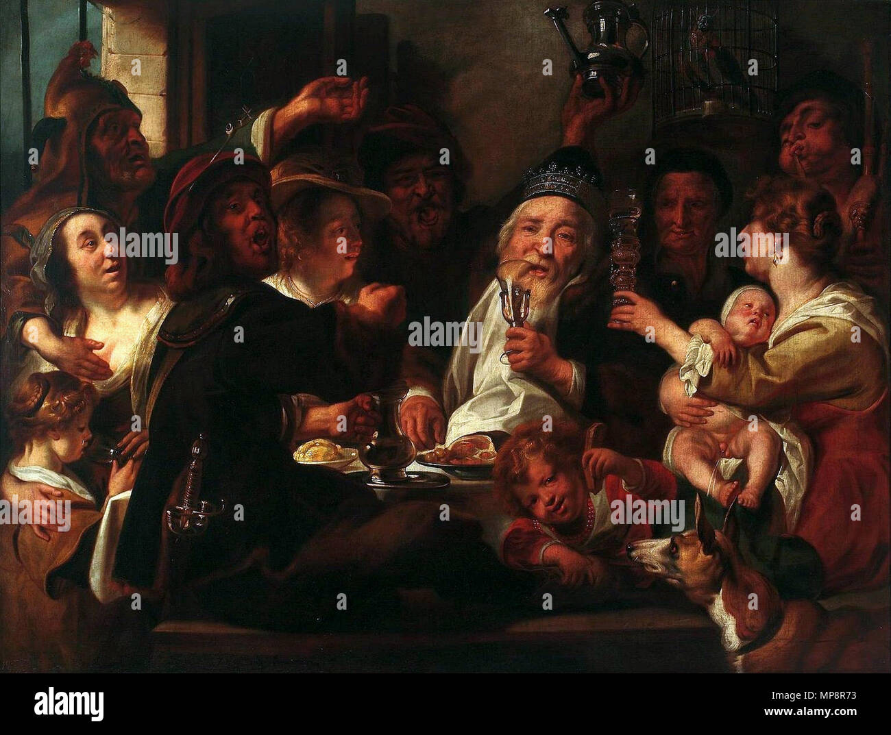 Re di ubriaconi. circa 1638. 766 Jordaens re di ubriaconi Foto Stock