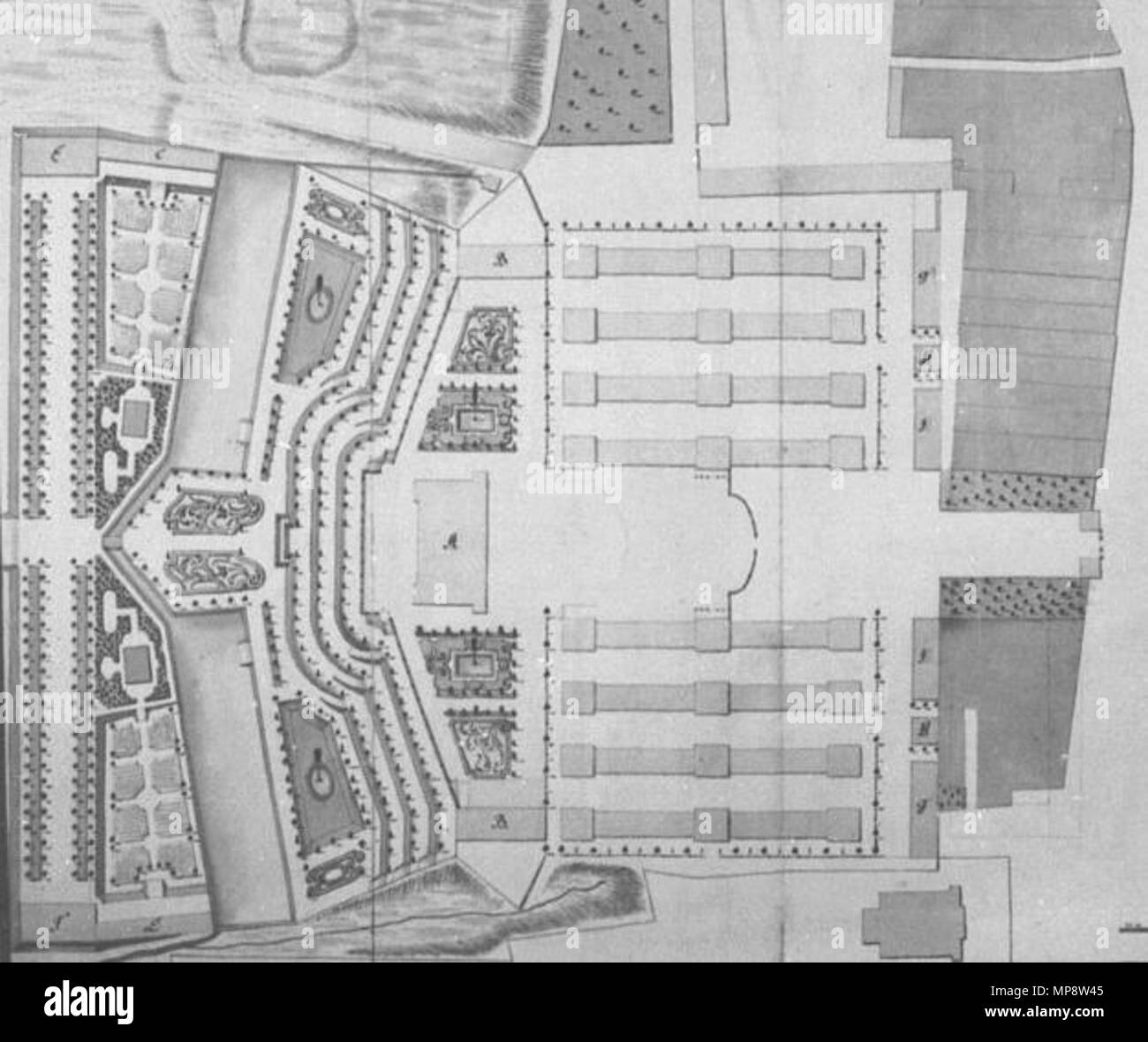 Inglese: Kazimierz caserme in Varsavia inizio del XVIII secolo (1720s). 774 Koszary Kazimierzowskie Foto Stock