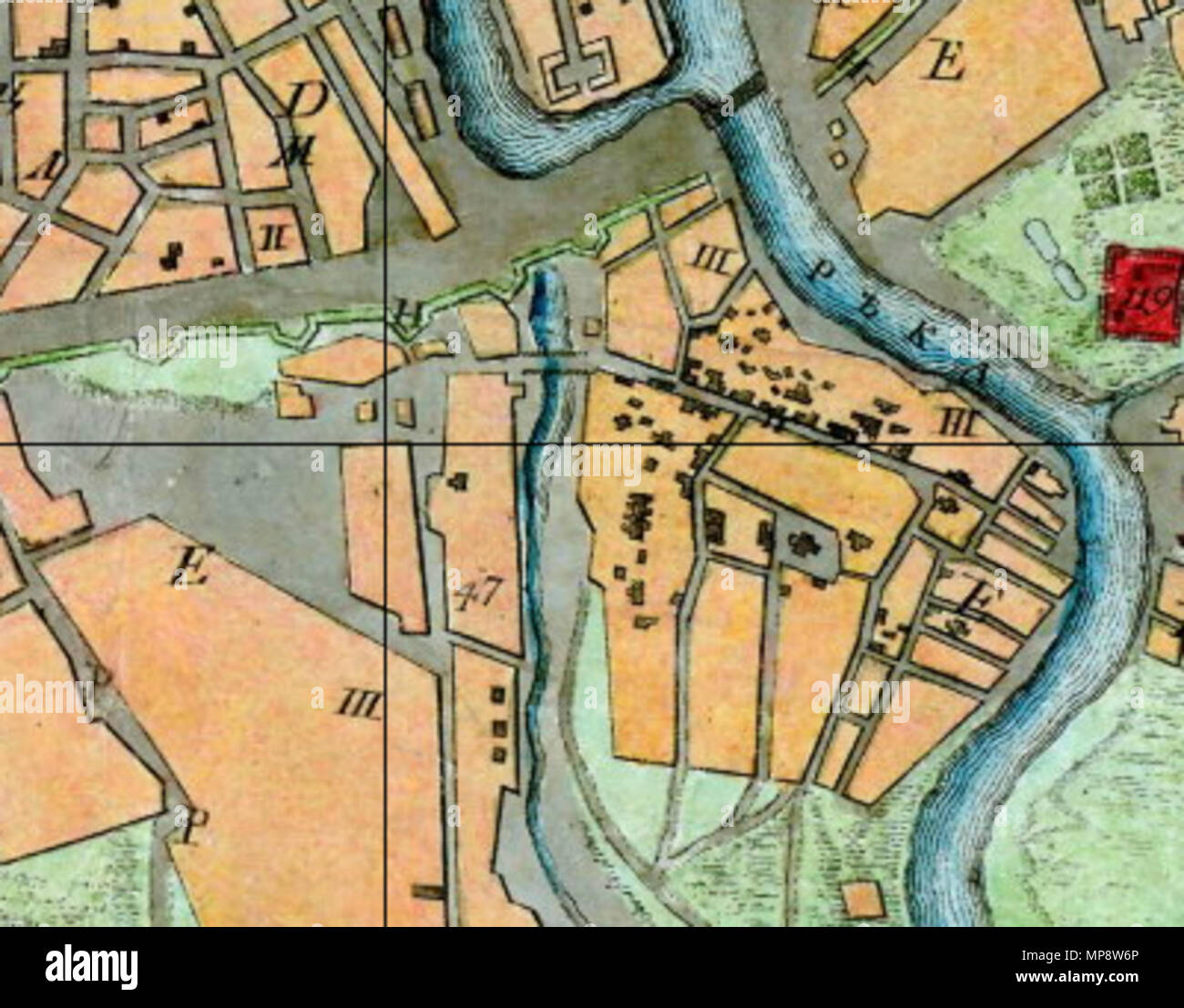 . Русский: Карта Кожевников . 1796. Sconosciuto 774 Kozhevniki mappa vecchia Foto Stock