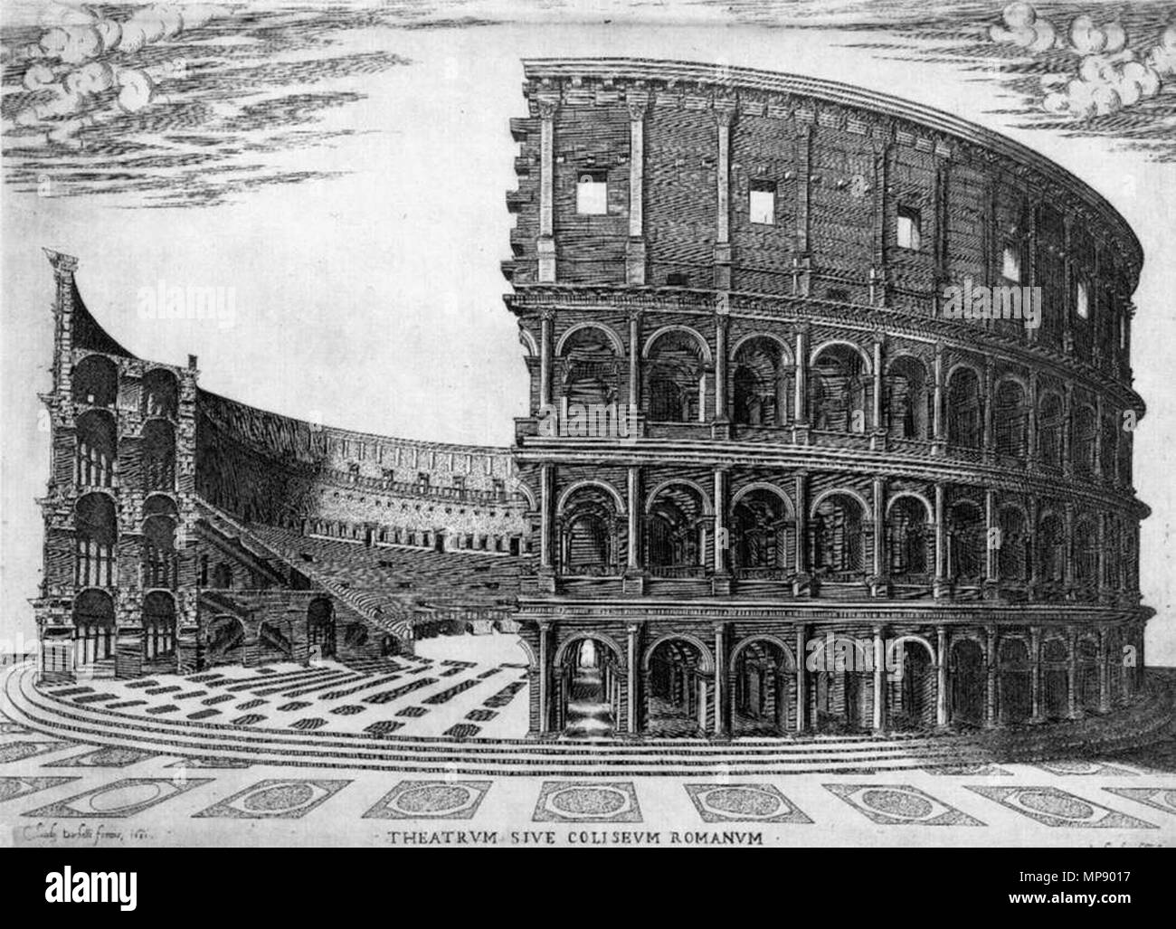 Inglese: il Colosseo a Roma 1564. 789 Antonio Lafreri - Il Colosseo a Roma - WGA12372 Foto Stock