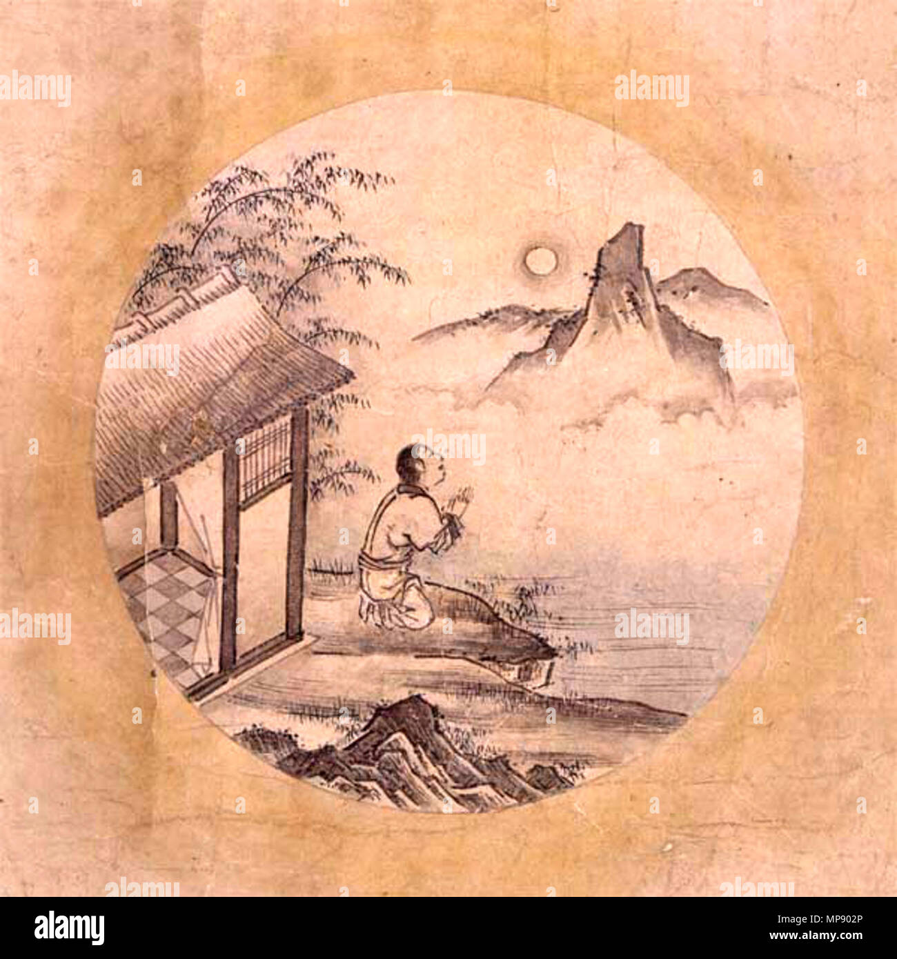 Ox svanito, Pastore restanti del xv secolo, dopo aver perso il XII secolo originali. 951 Oxherding pictures, n. 7 Foto Stock