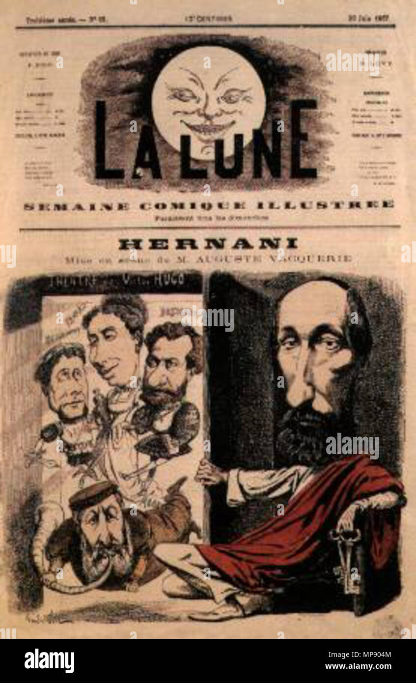 . Inglese: copertina del giornale francese La Lune, 1867. Español: Portada del semanario-folletín francés " La Lune", 1867. 1867. Andre Gill 789 LaLune1867 Foto Stock