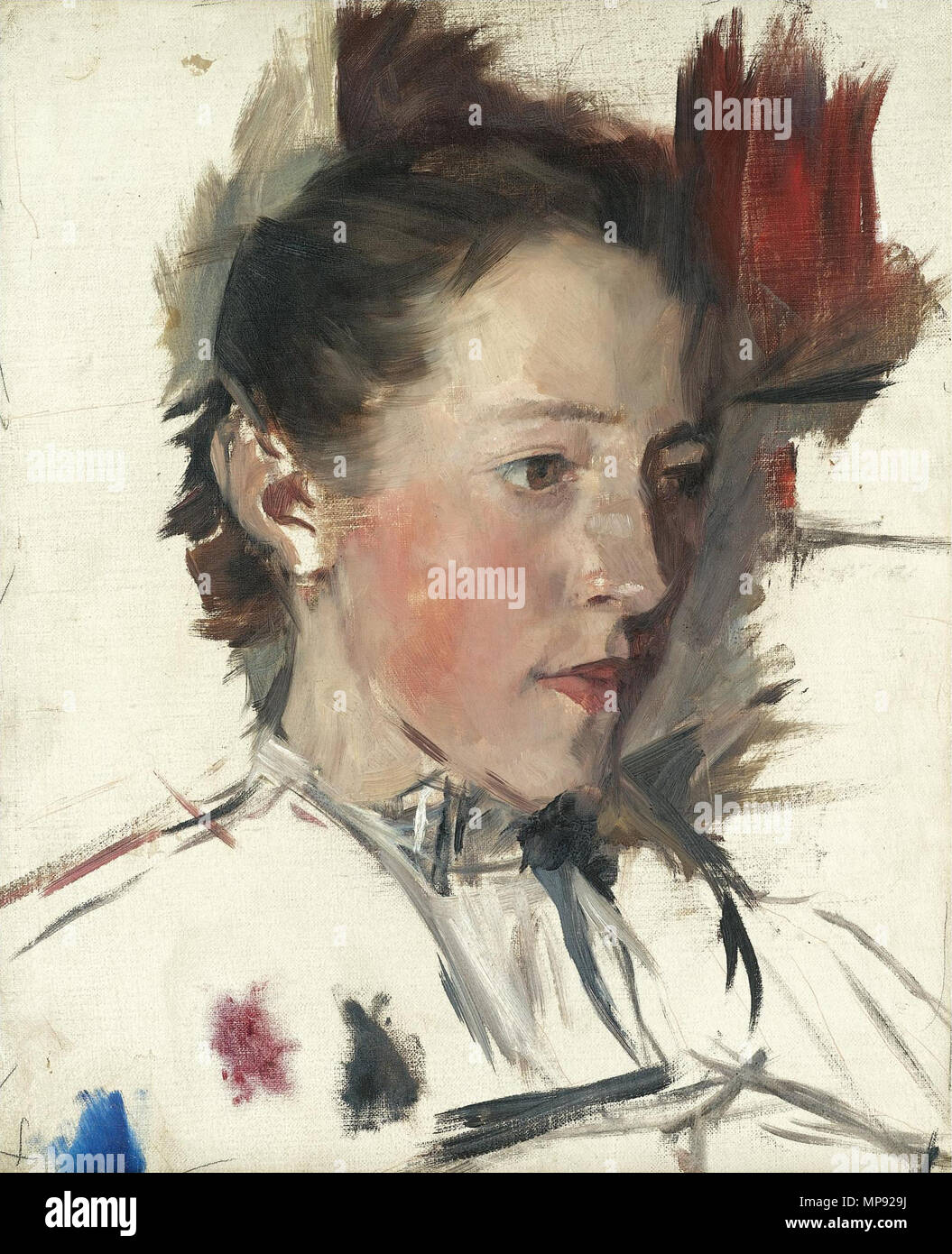 801 Wilhelm Leibl - Porträt eines Bauernmädchens Foto Stock