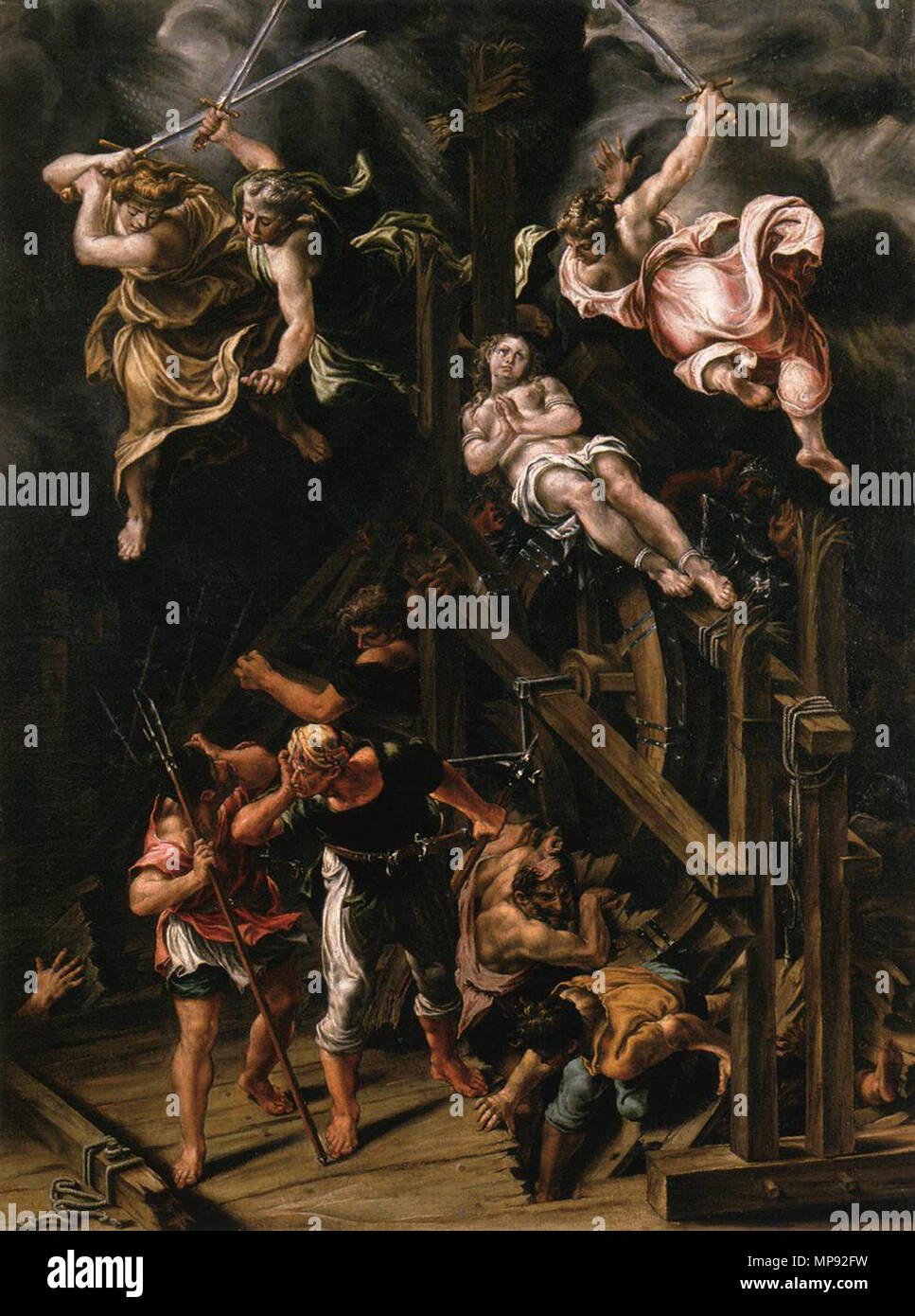 Il Martirio di Santa Caterina di Alessandria tra il 1565 e il 1575. 801 Lelio Orsi - il martirio di Santa Caterina di Alessandria - WGA16704 Foto Stock