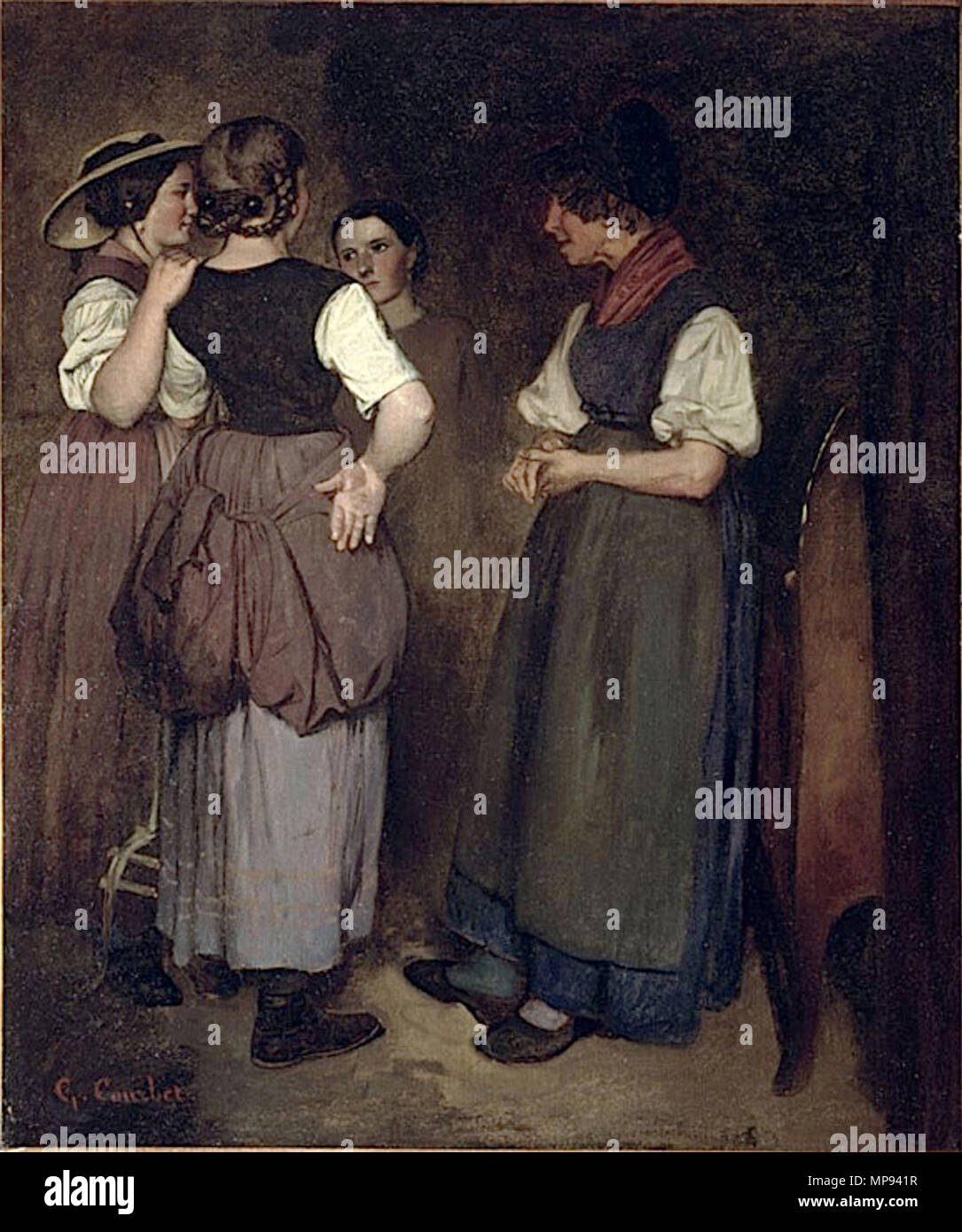 Les Trois Soeurs de Courbet (Les Récits de la grand-mère Salvan) tra il 1846 e il 1847. 807 Les Trois Soeurs de Courbet da Courbet Foto Stock