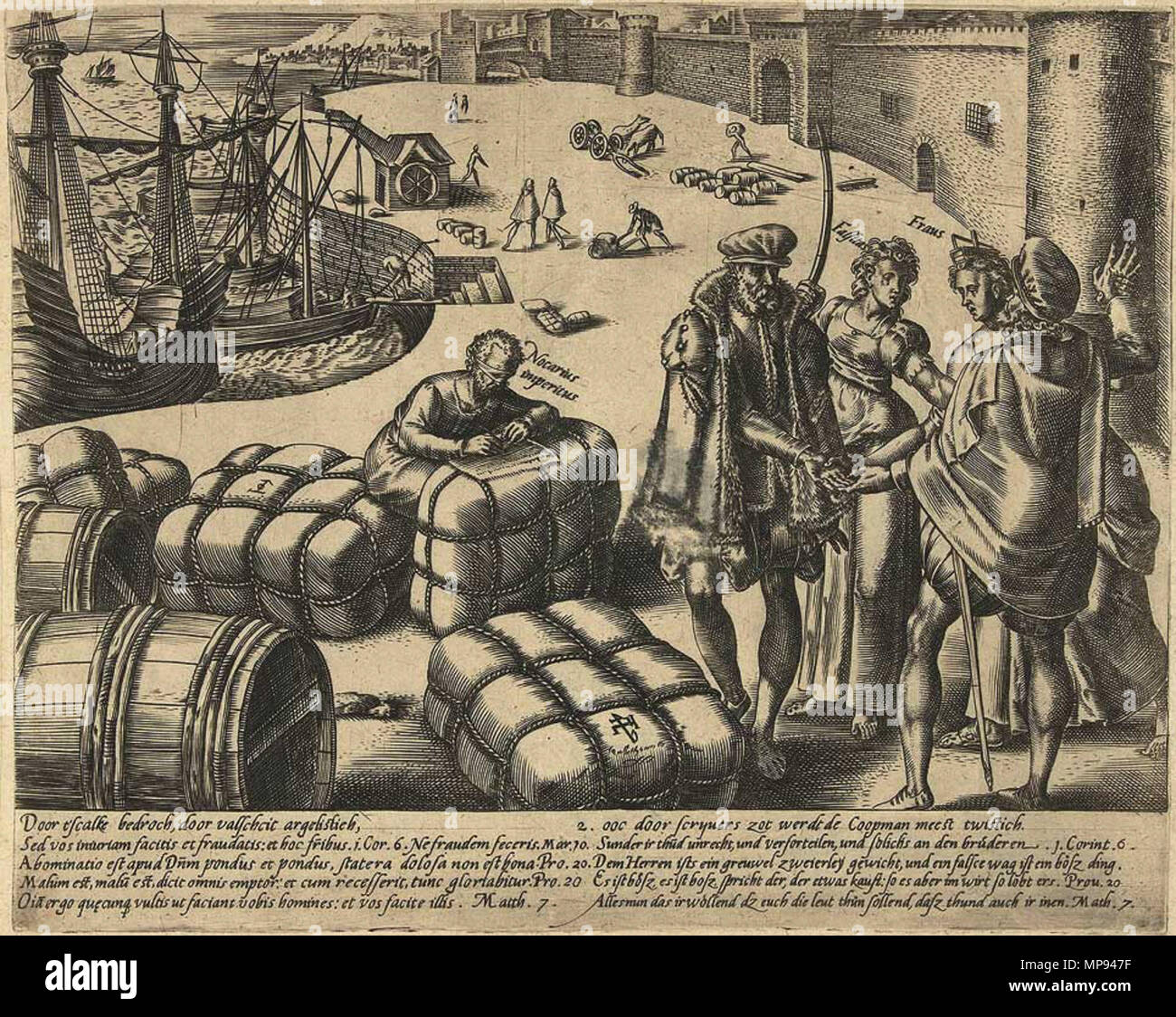 Nederlands: Leugen en Bedrog verstoren een zakelijke transactie . Parte della serie {{{nome}}}. 1597. Hendrik Goltzius (1558-1617) nomi alternativi Hendrick Goltius, Hendrick Goltz, Hendrick Golzius, Hendrick van Bracht, Hendricus Goltzius, Henricus Goltzius, Hendrick Gols, Hendrik Gols, Hendrik Goltz, Hendrik Goltius, Henrik Golzius Descrizione incisore olandese, pittore, disegnatore e publisher Data di nascita e morte Febbraio 1558 1 gennaio 1617 Luogo di nascita e morte Bracht, Brüggen Haarlem periodo di lavoro 1577-1617 posizione Lavoro Duisburg (1561) di Haarlem (1577-1590), Italia (1590-15 Foto Stock