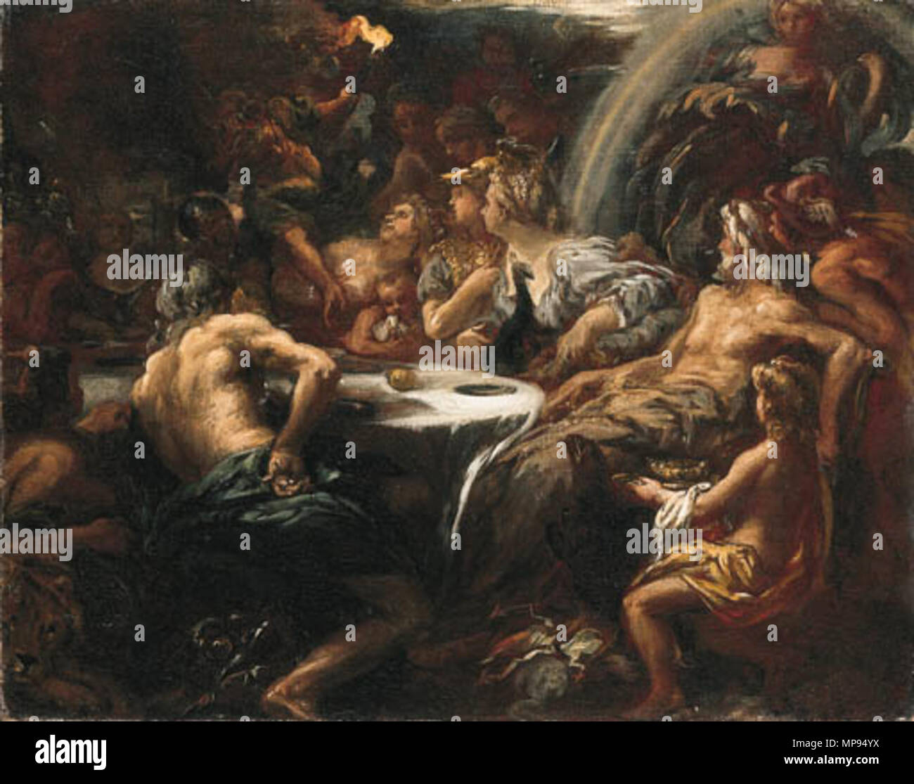 4.0.1 La mela della discordia gettato tra gli dèi tra circa 1680 e circa 1691. 810 Lieven Mehus - La mela della discordia gettato tra gli dèi Foto Stock
