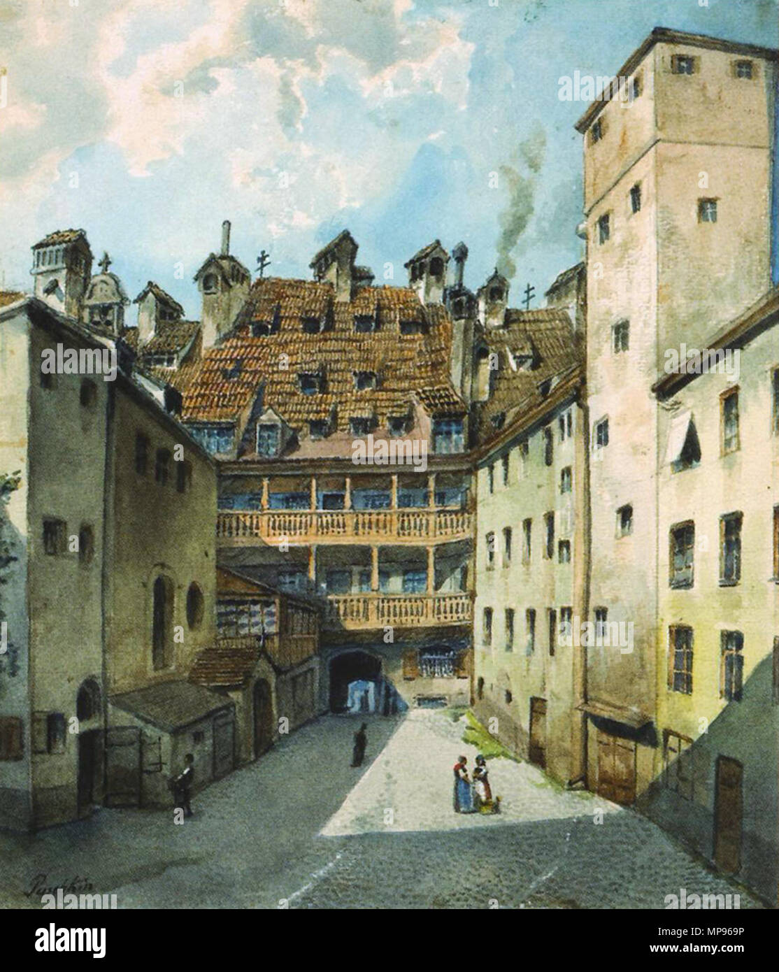 . Inglese: Löwenturm (torre dei Leoni di Monaco di Baviera Deutsch: Löwenturm in München . Ende des 19. Jahrhunderts / fine del XIX secolo. Josef Puschkin (1827-1905) Descrizione pittore tedesco e litografo Data di nascita e morte 12 Aprile 1827 8 febbraio 1905 Luogo di nascita e morte Munich Monaco di Baviera periodo di lavoro 1827-1880 competente controllo : Q1270781 VIAF: 81655545 ULAN: 500358614 GND: 137468245 817 Loewenturm 04 Foto Stock