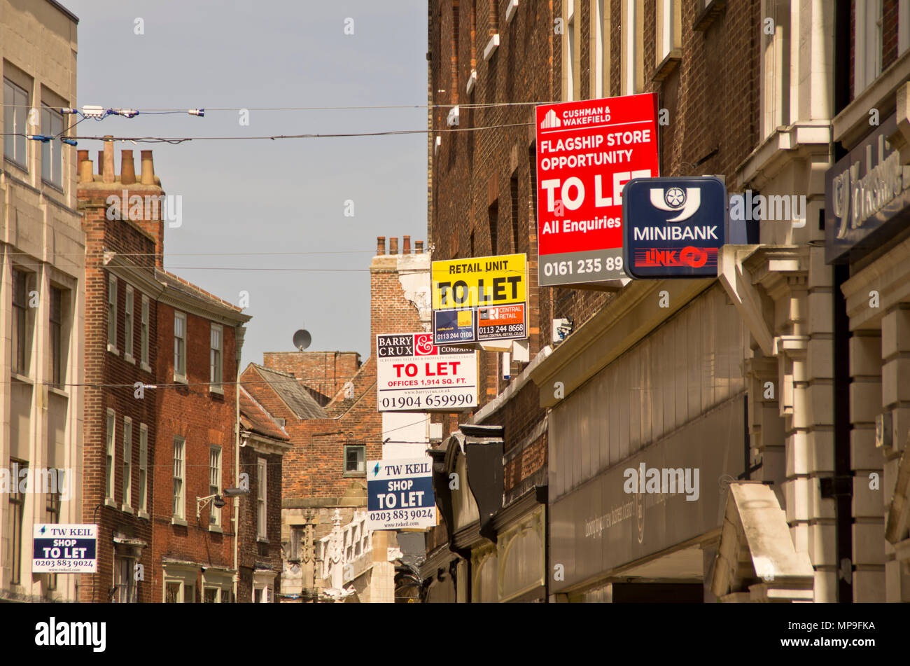 Svuota archivi Coney Street York Foto Stock