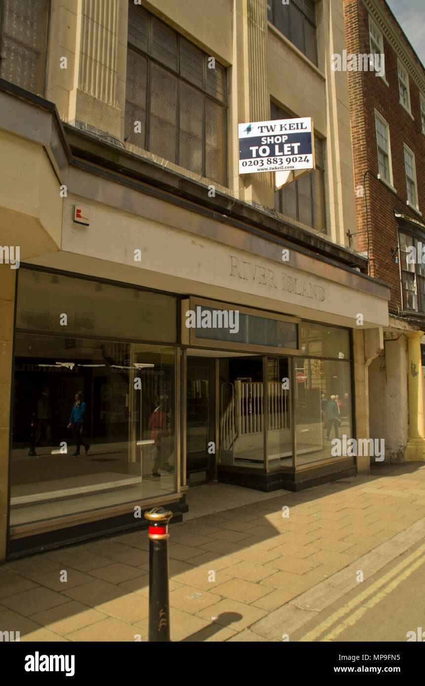 Vacante fiume isola store York Foto Stock