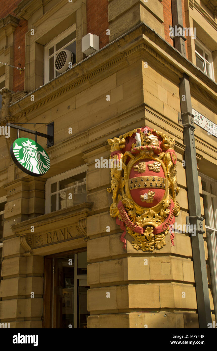 Starbucks York dettaglio Foto Stock