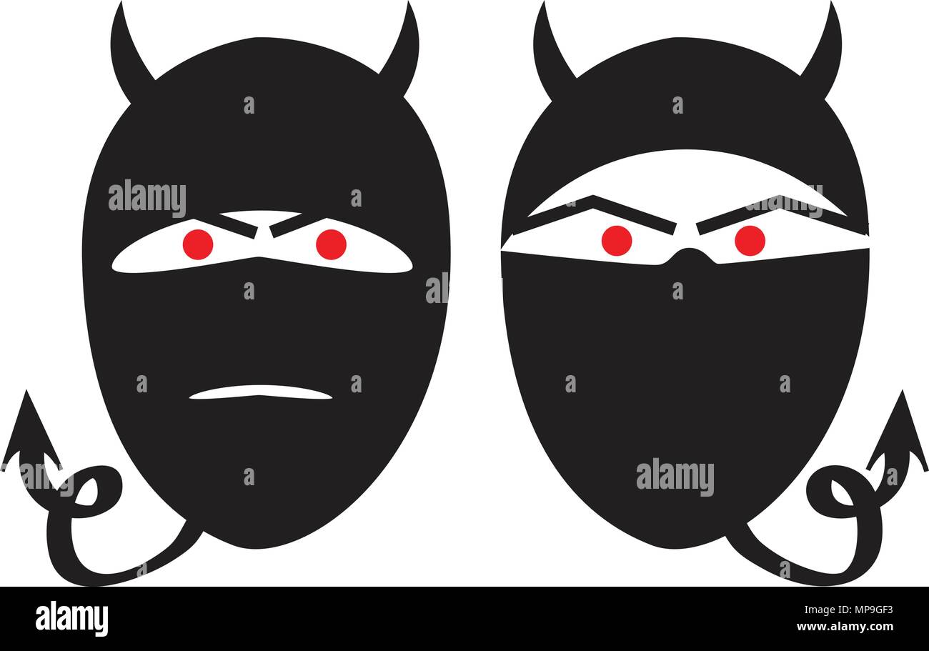 Ritratto terroristica faccia nascosta illustrazione vettoriale isolato Illustrazione Vettoriale