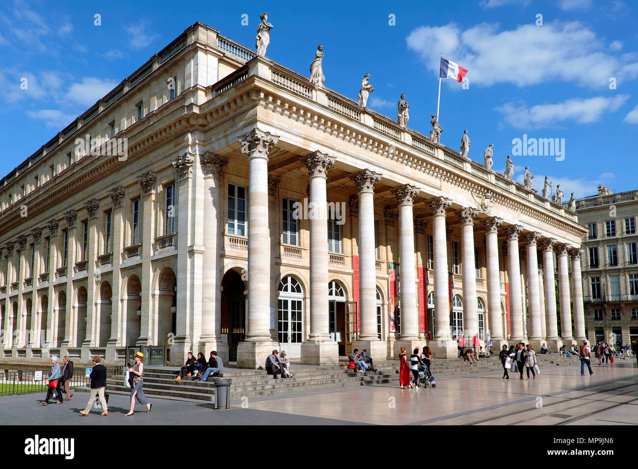 Il Grand Théâtre de Bordeaux teatro sulla Place de la Comédie square, Bordeaux, Nouvelle-Aquitaine, Francia Foto Stock