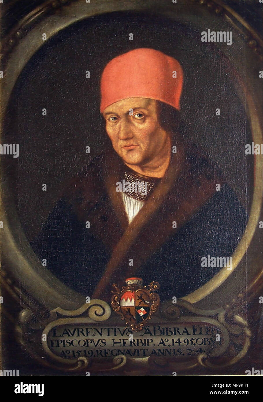 . Portrait des Bischofs Würzburger Lorenz von Bibra, Feste di Marienberg . circa nel XVI secolo. Sconosciuto 818 Lorenz von Bibra ritratto Foto Stock