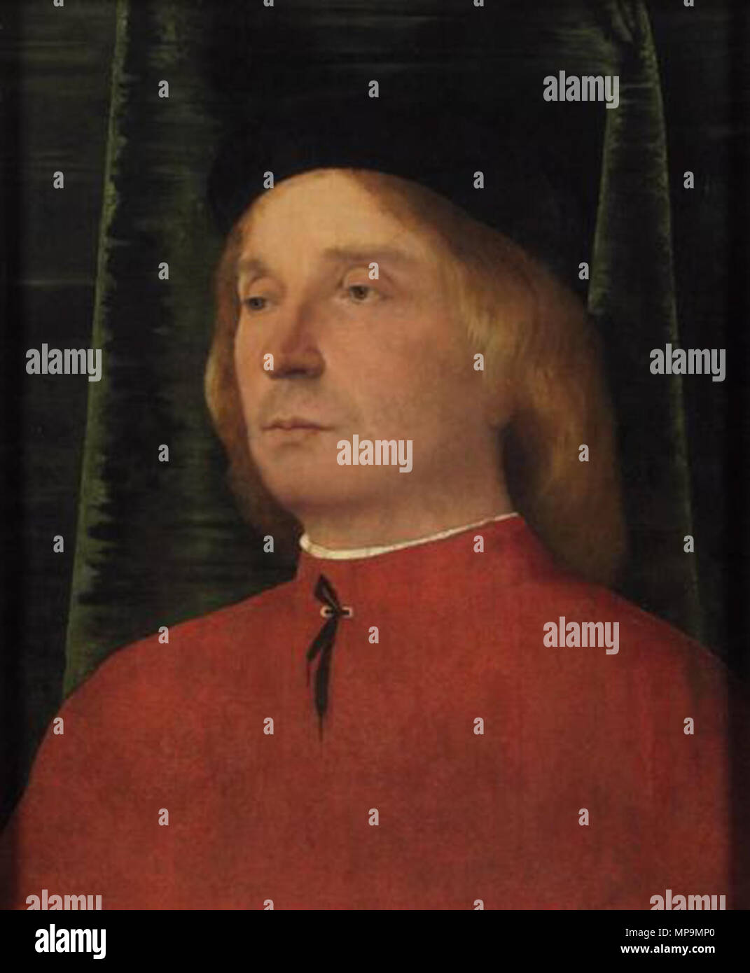 Ritratto di un giovane uomo vestito rosso circa 1500/1505. 822 Lorenzo Lotto 068 Foto Stock