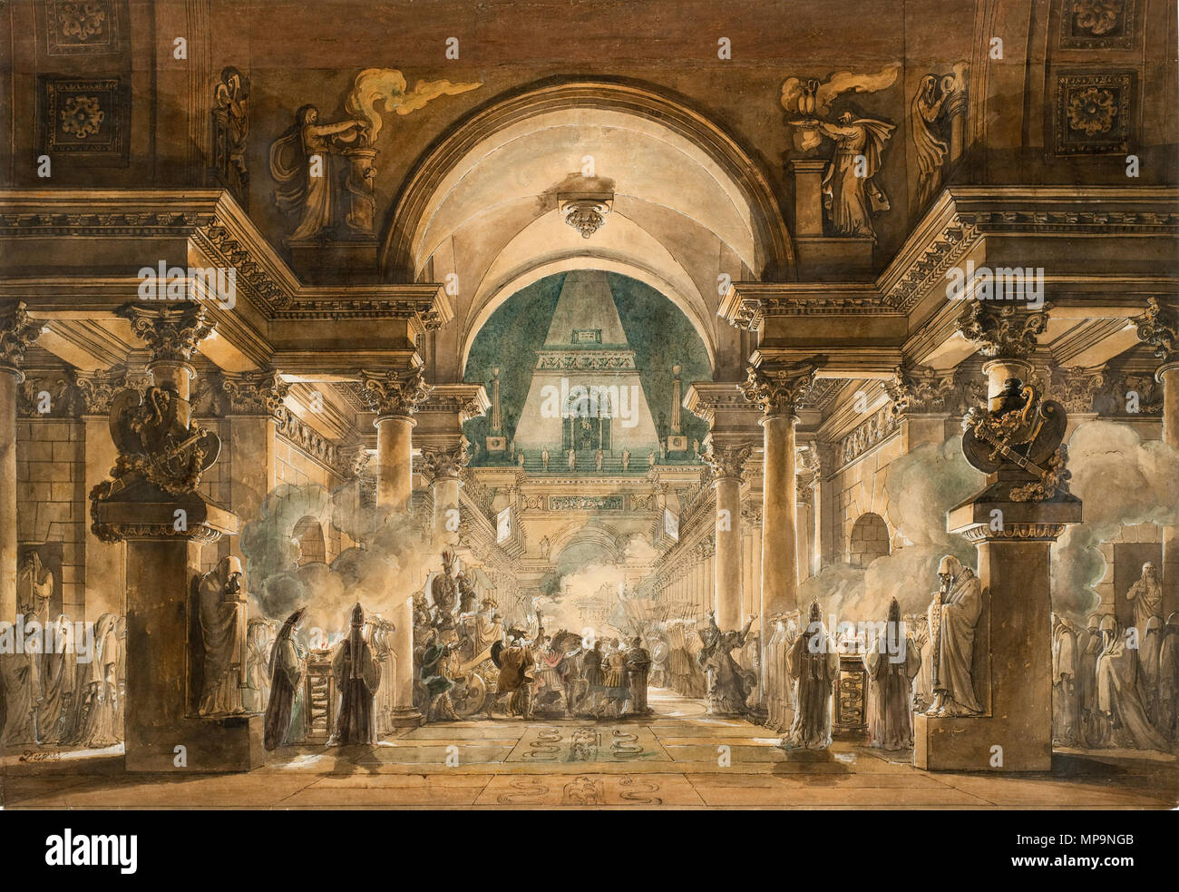 Il corteo funebre di Agamennone 1787. 825 Louis-Jean Desprez - Il Corteo Funebre di Agamennone Foto Stock