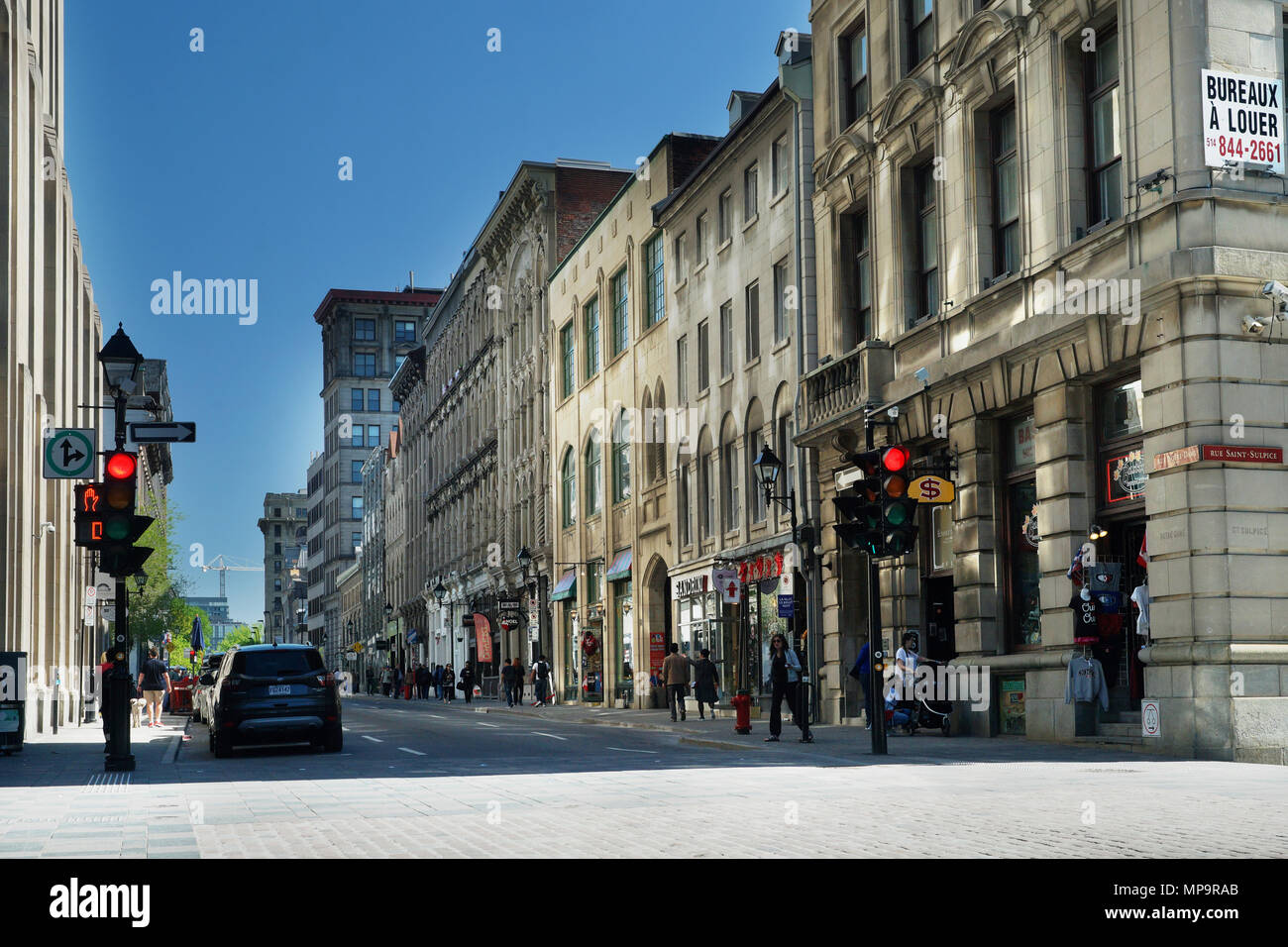 Montreal, Canada, 21 Maggio,2018.Notre Dame Street in Old Montreal. Credit:Mario Beauregard/Alamy Live News Foto Stock