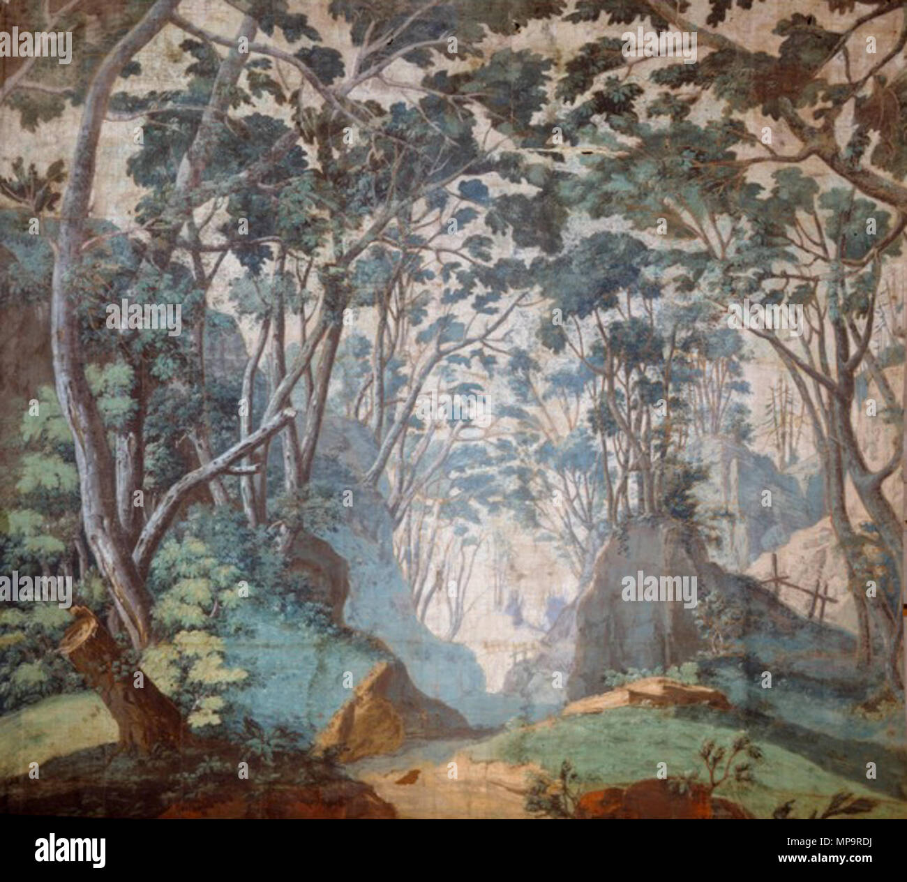 833 Ludwigsburg Bühnenbild mit Wald c1763 Foto Stock