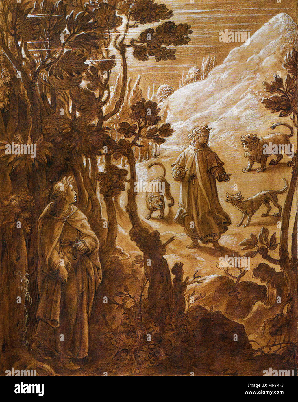 . Illustrazione dell'Inferno di Dante, Canto 1 Stradanus (1523-1605) nomi alternativi Jan van der Straet, Giovanni della Strada, Johannes della strada, di Giovanni Stradano, Johannes Stradano, Giovanni Stradanus, Johannes Stradanus, Jan van Straeten, Jan van Straten Descrizione pittore fiammingo e disegnatore Data di nascita e morte 1523 2 Novembre 1605 Luogo di nascita e morte Bruges Firenze sede di lavoro Anversa (1545), Firenze (circa 1550-1605), Roma (circa 1550-1553) Autorità di controllo : Q143595 VIAF: 29699451 ISNI: 0000 0000 8108 906X ULAN: 500011304 LCCN: N84804240 NLA: 35875335 Wo Foto Stock