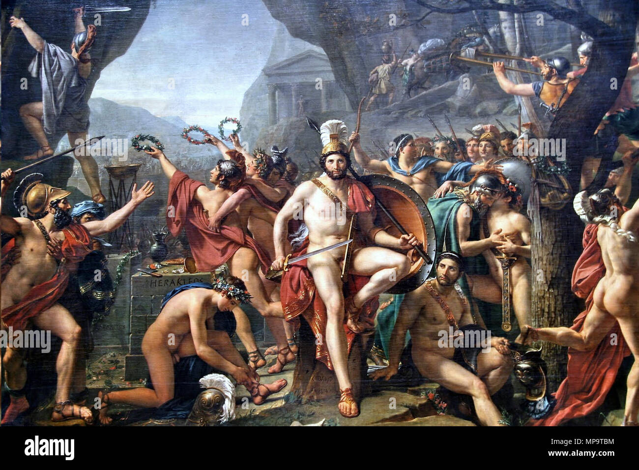 837 Léonidas aux Thermopyles (Jacques-Louis David) Foto Stock