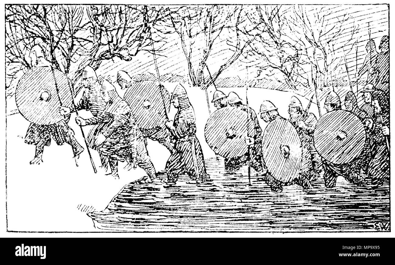 . Erik Werenskiold: Illustrazione per Magnus Erlingssons saga, Heimskringla 1899-edition. nn: "Erling og mennene hans går over åa." . 1899 o versioni precedenti. Erik Werenskiold (1855-1938) nomi alternativi Erik Theodor Werenskiold; erik werenskiold descrizione Norvegese litografo, illustratore e pittore Data di nascita e morte 11 Febbraio 1855 23 Novembre 1938 Luogo di nascita e morte Eidskog Oslo posizione di lavoro Monaco di Baviera, Parigi, Oslo competente controllo : Q525092 VIAF: 27141999 ISNI: 0000 0000 6646 6592 ULAN: 500009636 LCCN: nr97041990 WGA: WERENSKIOLD, Erik WorldCat 844 Magnus Erlingssons saga Foto Stock