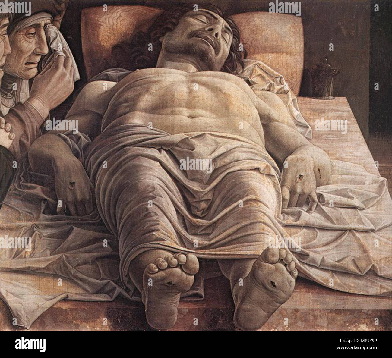 Il compianto su Cristo morto tra circa 1470 e circa 14748. 849 di Andrea Mantegna Cristo morto Foto Stock