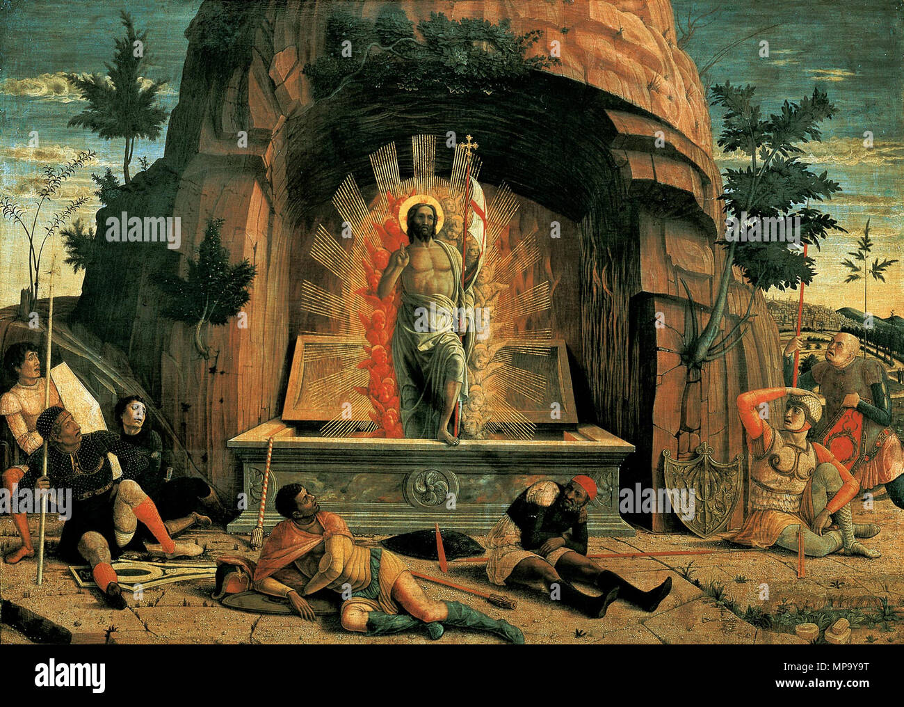 849 Mantegna, Andrea - La Résurrection - 1457-1459 Foto Stock