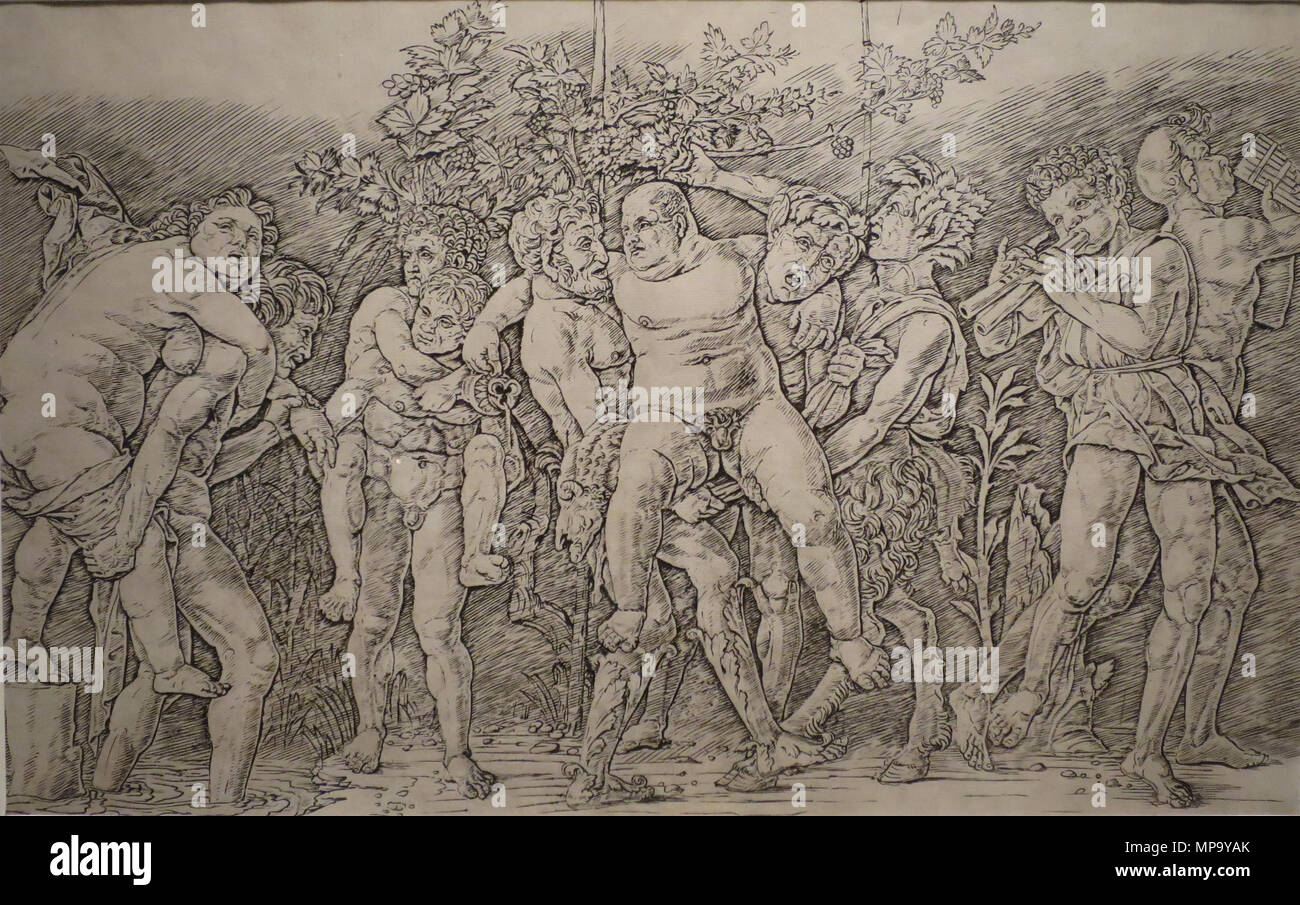 . Bacco) con Silenus di Andrea Mantegna, c. 1470s, incisione, Honolulu Museo di Arte, adesione 13070 . circa 1470s. Andrea Mantegna (1431-1506) Descrizione pittore italiano e printmaker Data di nascita e morte 1431 13 Settembre 1506 Luogo di nascita e morte Isola di Carturo, parte della Piazzola sul Brenta Mantova sede di lavoro Padova, Mantova competente controllo : Q5681 VIAF: 27084155 ISNI: 0000 0001 2125 1886 ULAN: 500004218 LCCN: N79040004 NLA: 35326758 WorldCat 849 Mantegna, baccanale. con sileno Foto Stock