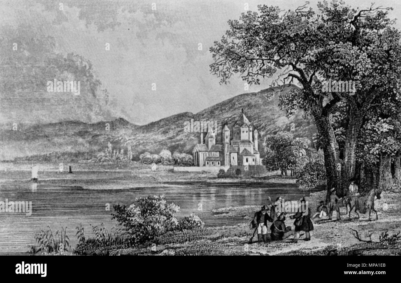 . Deutsch: Maria Laach: Klosterkirche mit vedere von Nordwesten / Stahlstich von Henry le chiocciole. - Um 1840) . circa 1840. Henry le chiocciole (1801-1860) Descrizione British illustratore e incisore, Data di nascita e morte 1800 1860 sede di lavoro autorità di Karlsruhe controllo : Q15438635 VIAF: 13210654 ISNI: 0000 0000 6321 1623 LCCN: N88155911 NLA: 35675577 GND: 123207606 WorldCat 857 Maria Laach Henry le chiocciole Foto Stock