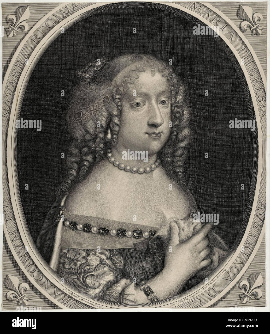. Inglese: Maria Teresa d'Austria, regina di Francia . circa 1670. Anonimo 858 Maria Teresa d'Austria, regina di Francia da un artista sconosciuto Foto Stock