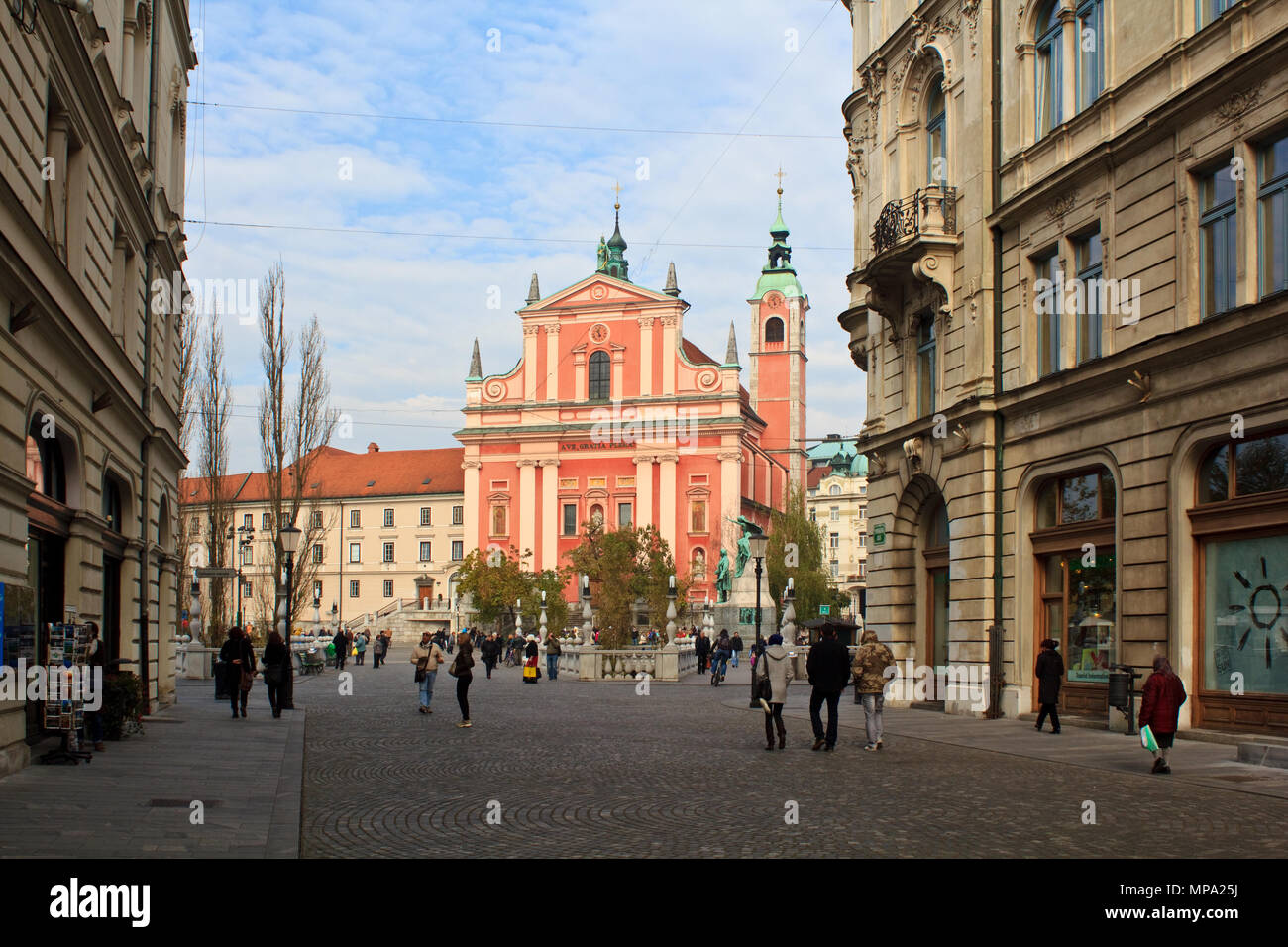 Tromostovje di Lubiana in Slovenia Foto Stock