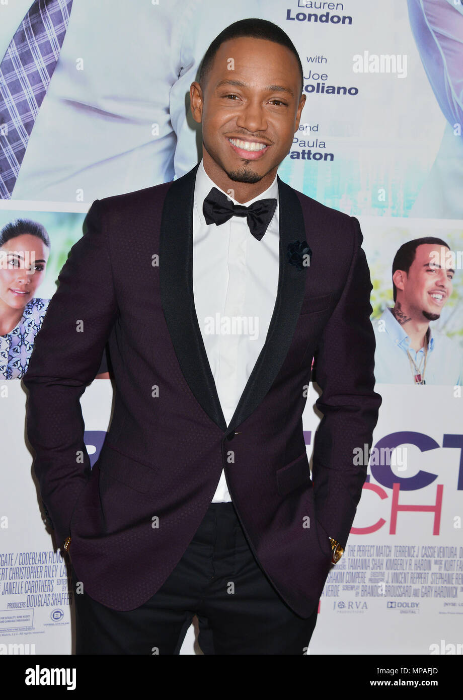 Terrence Jenkins, Terrence J 087 arriva la partita perfetta Premiere al Arclight Theatre di Los Angeles. Marzo 7, 2016.Terrence Jenkins, Terrence J 087 ------------- Red Carpet Event, verticale, STATI UNITI D'AMERICA, industria cinematografica, celebrità, fotografia, Bestof, arte cultura e intrattenimento, Topix celebrità moda / Verticale, meglio di, evento nella vita di Hollywood - California, moquette rossa e dietro le quinte, USA, industria cinematografica, celebrità, movie celebrità, personaggi televisivi, musica celebrità, fotografia, Bestof, arte cultura e intrattenimento, Topix, tre quarti, verticale, una persona, dall'anno Foto Stock