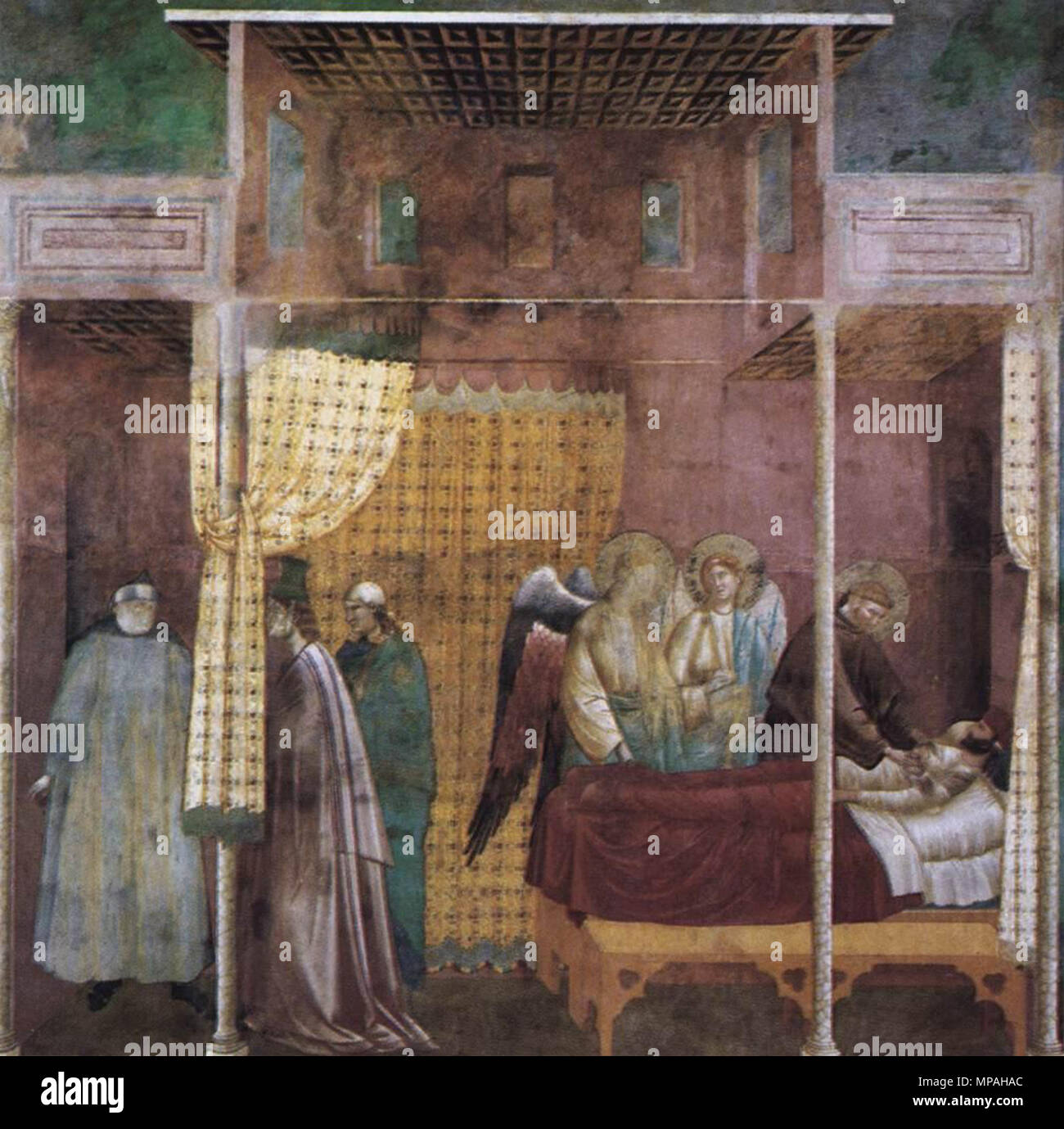 La leggenda di San Francesco: 26. La guarigione di un devoto del Santo circa 1300. 870 Maestro di Santa Cecilia - La leggenda di San Francesco - 26. La guarigione di un devoto del santo - WGA14478 Foto Stock