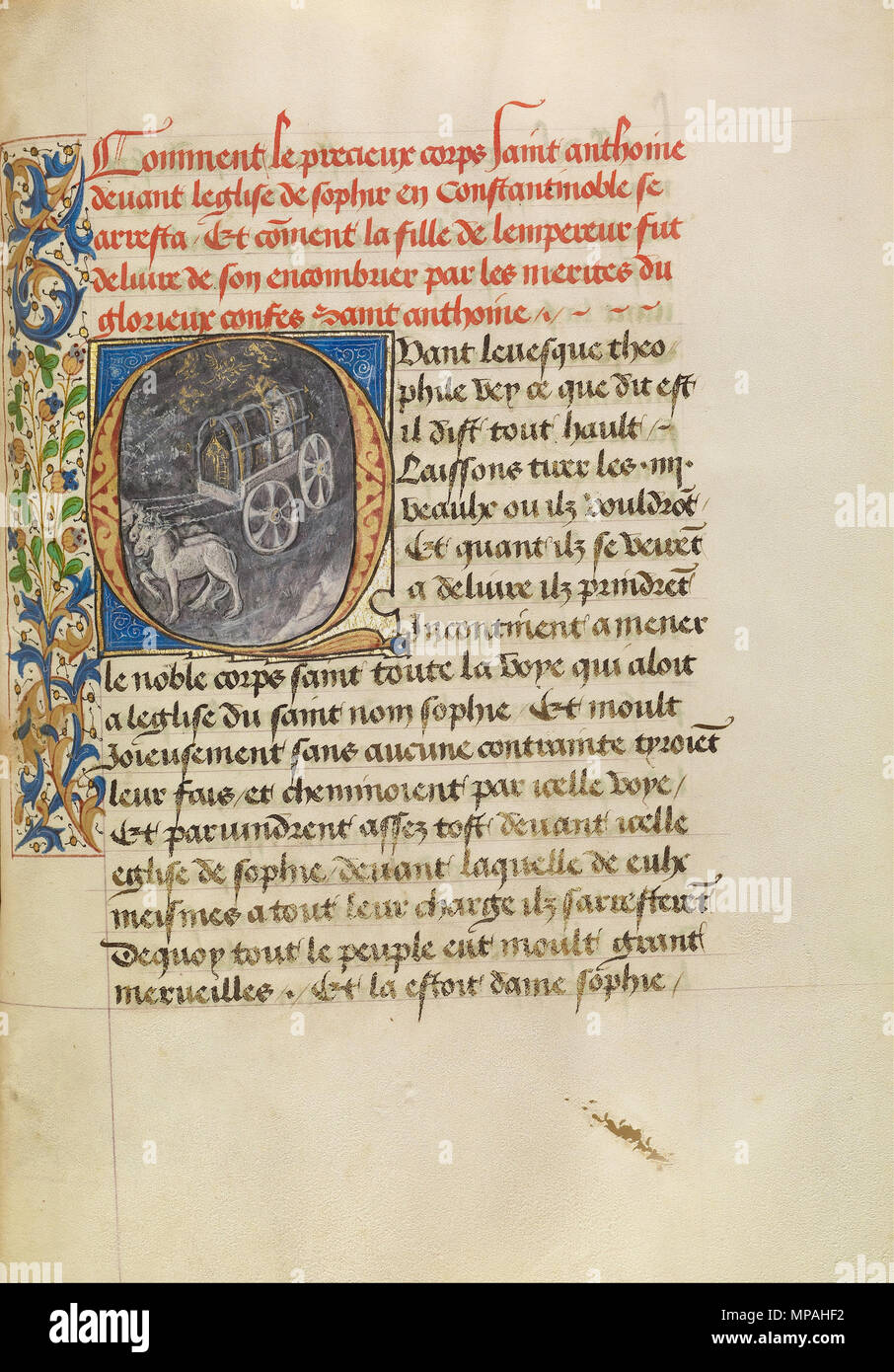 871 padrone di Bruxelles Romuléon o workshop (fiammingo) - iniziale Q- Il reliquiario Santuario di San Antonio che arrivano presso la Chiesa di Costantinopoli e lui... - Google Art Project Foto Stock