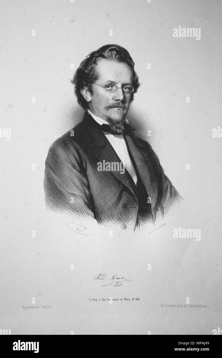 Fotocamere digitali Olympus . Deutsch: Rudolf Kner (1810-1869) österreichischer Zoologe und Ichthyologe. Lithographie von Adolf Dauthage, 1860 . 1860. Adolf Dauthage (1825-1883) 1077 Rudolf Kner Dauthage Litho Foto Stock