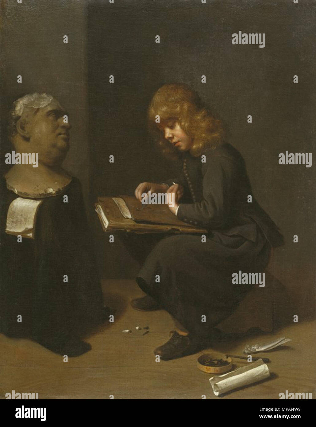 887 Michael Sweerts - Boy disegno prima il busto di un Imperatore Romano Foto Stock