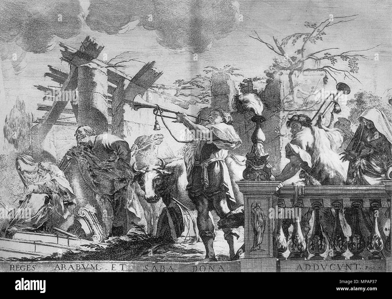 Inglese: decorazione del soffitto tra 1636 e 1638. 888 Michel Dorigny - decorazione del soffitto - WGA06606 Foto Stock