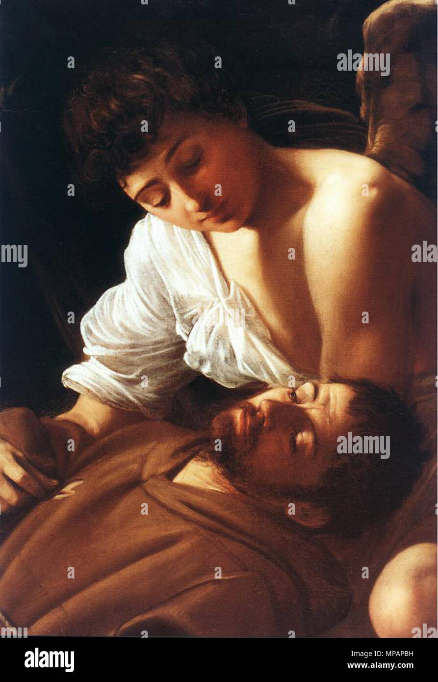 Francesco di Assisi in estasi . Dettagli . circa 1595. 889 Michelangelo Merisi da Caravaggio - San Francesco in estasi (dettaglio) - WGA04080 Foto Stock