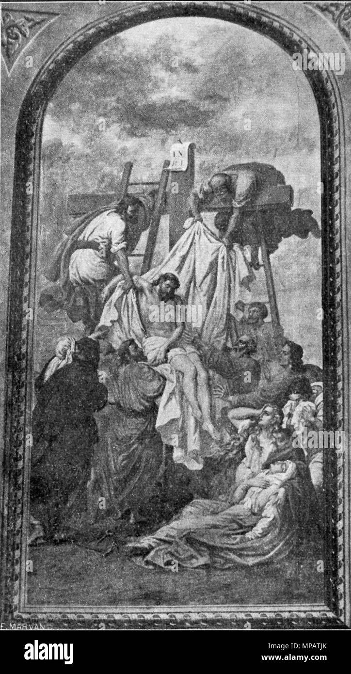 . Română: Luarea de pe cruce - Biserica Adormirea Macii Domnului Satulung din . Data sconosciuta. Mișu Popp (1827-1892) nomi alternativi Misu Popp; Michael Popp; Mihail Popp Descrizione pittore rumeno Data di nascita e morte 19 marzo 1827 6 marzo 1892 Luogo di nascita e morte Brașov Brașov sede di lavoro Austria autorità controllo : Q4683634 VIAF: 3662604 ULAN: 500098062 LCCN: n2016010270 GND: RKD 133443671: 135519 WorldCat 897 Misu Popp - Luarea de pe cruce Foto Stock