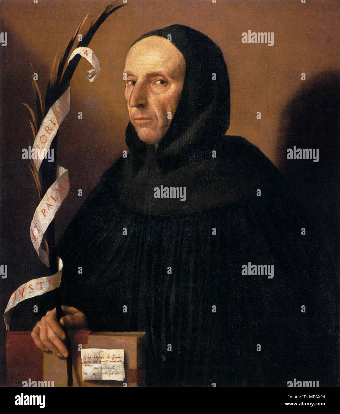 . Ritratto di un Domenicano, si presume possa essere Girolamo Savonarola . 1524. 905 Moretto da Brescia - Ritratto di un Domenicano, si presume possa essere Girolamo Savonarola - WGA16226 Foto Stock