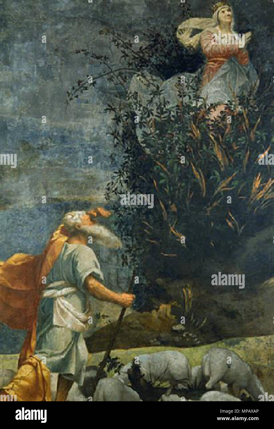 Mosè e il roveto ardente circa 1525. 905 Moretto, roveto ardente Foto Stock