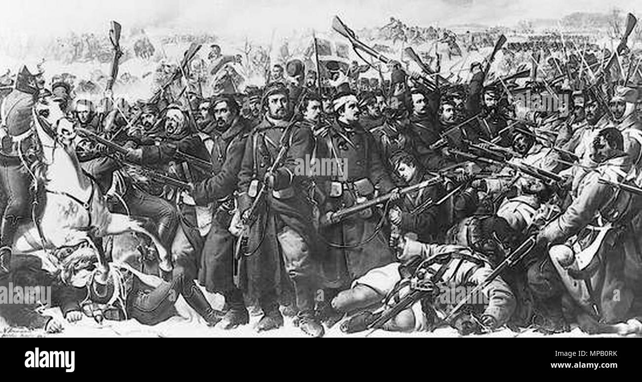 . Inglese: Battaglia di Sankelmark e Oeversee Deutsch: Schlacht um Oeversee und Sankelmark Dansk: Slaget ved Sankelmark og Oversø . 1864. 916 Nachhut - Schlacht bei Sankelmark und Oeversee Foto Stock