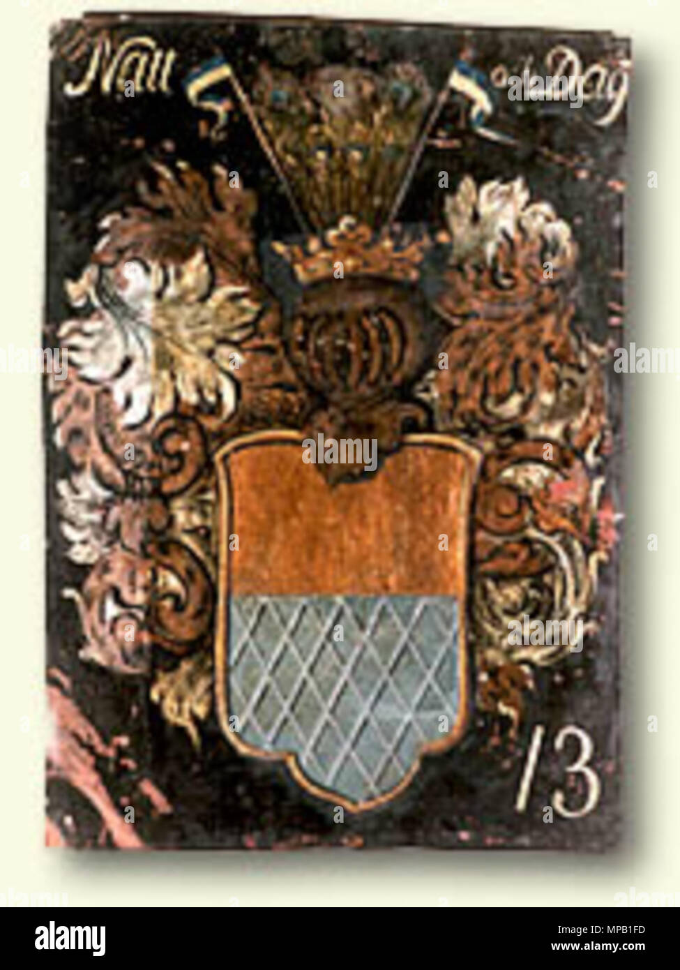 . Inglese: stemma svedese della nobile famiglia en:Natt och Dag . 1625. 919 Nattochdagvapen1625 Foto Stock