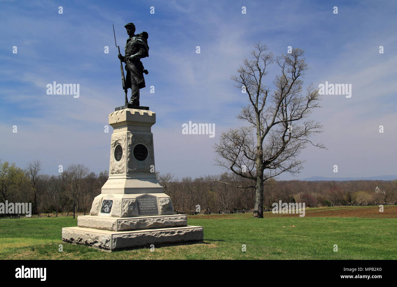 Il Joseph W. Hawley monumento è ma uno dei numerosi memoriali elaborate che onore ai partecipanti della Guerra Civile americana la battaglia di Antietam nel 1862 Foto Stock